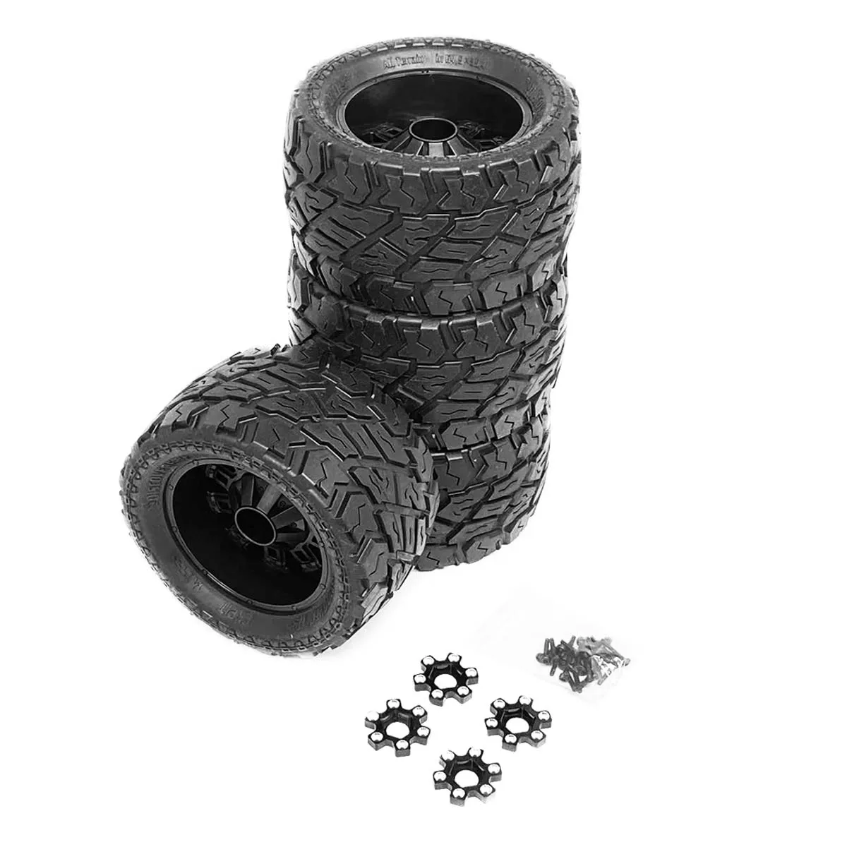 .KKPIT 1/8 All terrain Discover F/R 158MM/97MM MT Tires Mounted 17mm  51043