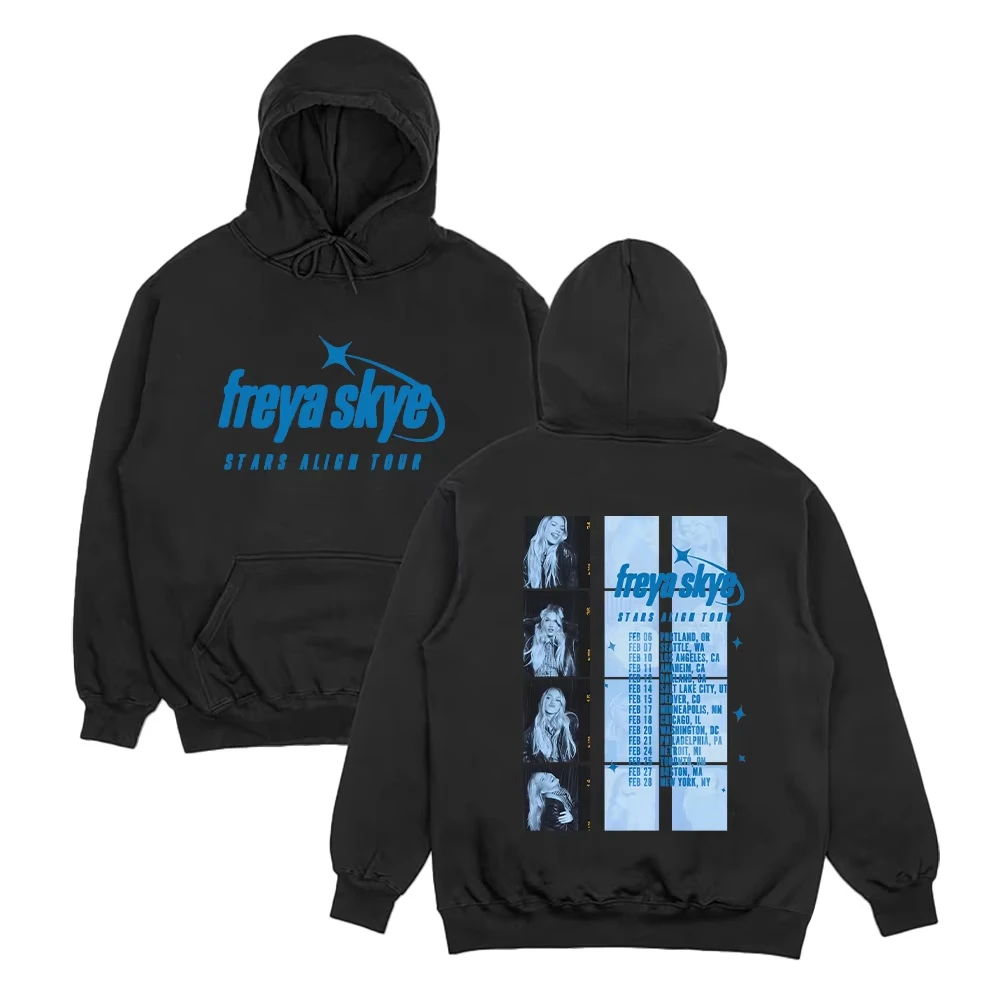 Freya Skye Stars Align Tour Poster Graphic Print Hoodie Men Women Sweatshirts Harajuku Y2K Fashion Streetwear Hip Hop Pullover