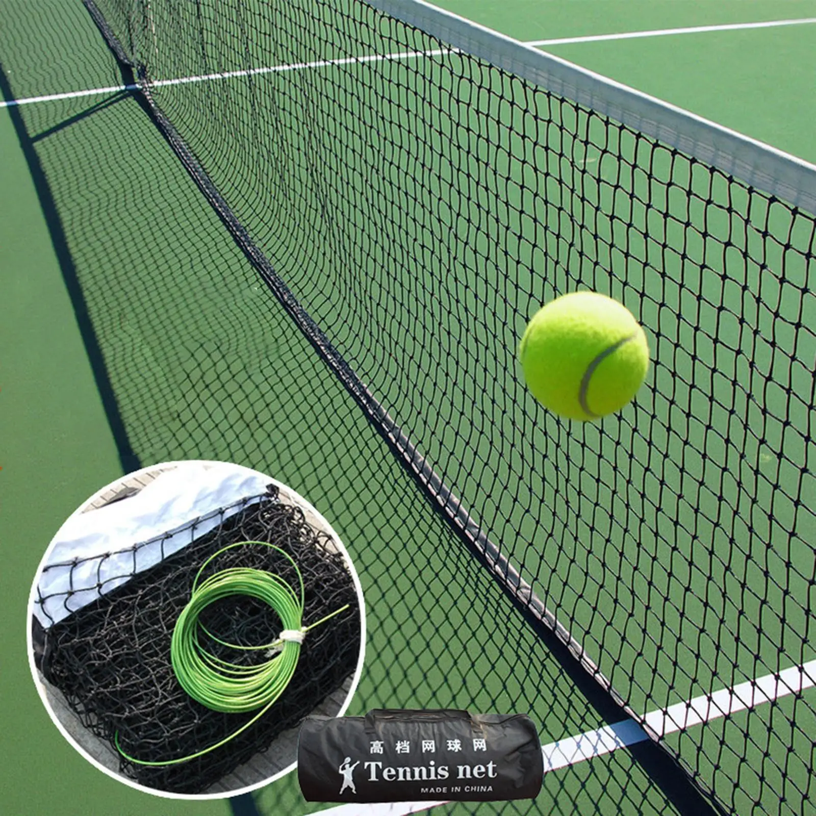 Standard Tennis Net Yards Sports Net Easy Maintenance Playgrounds Training Equipment Formal and Informal Matches Indoor Outdoor