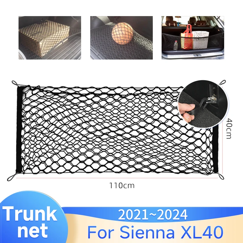 

Car Trunk Net For Toyota Sienna XL40 MK4 Granvia XLE XSE Limited 2021 2022 2023 2024 Mesh Net Holder Pocket Nylon Car Accessorie
