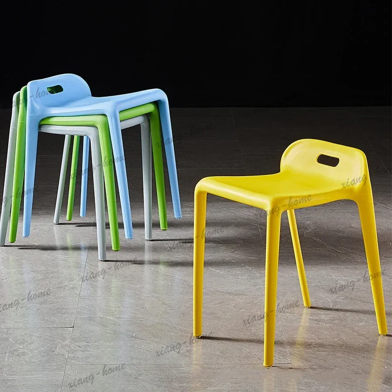 Factory Direct Minimalist Plastic Dining Stools Thickened Home Living Room Dining High Stools Simple Modern Stools Square Restau