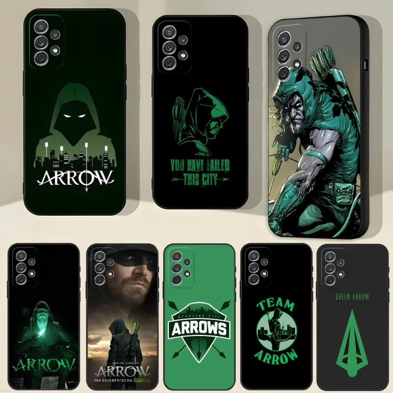 Super Hero Green Arrow Phone Case For Samsung Galaxy A54 A13 A52 A53 A73 A32 A51 A23 A22 A12 A14 A24 A40 A50 A21 A34 A70 Cover