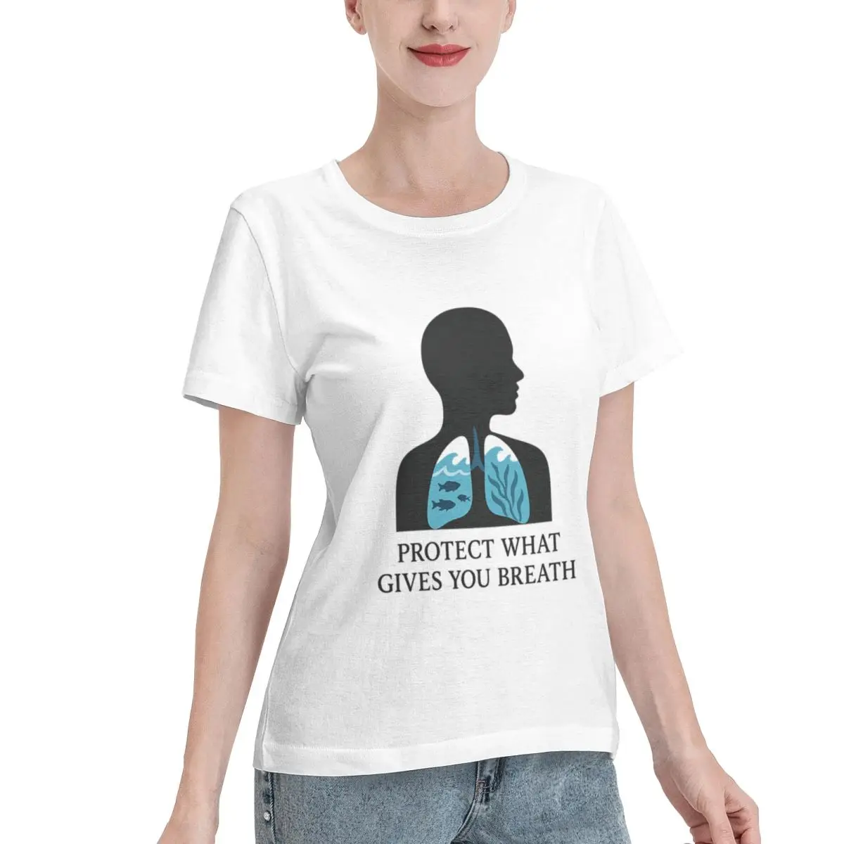 Bulk Wholesale Protect What Gives Breath Women's T-shirt Trending Fashion Streetwear Tee