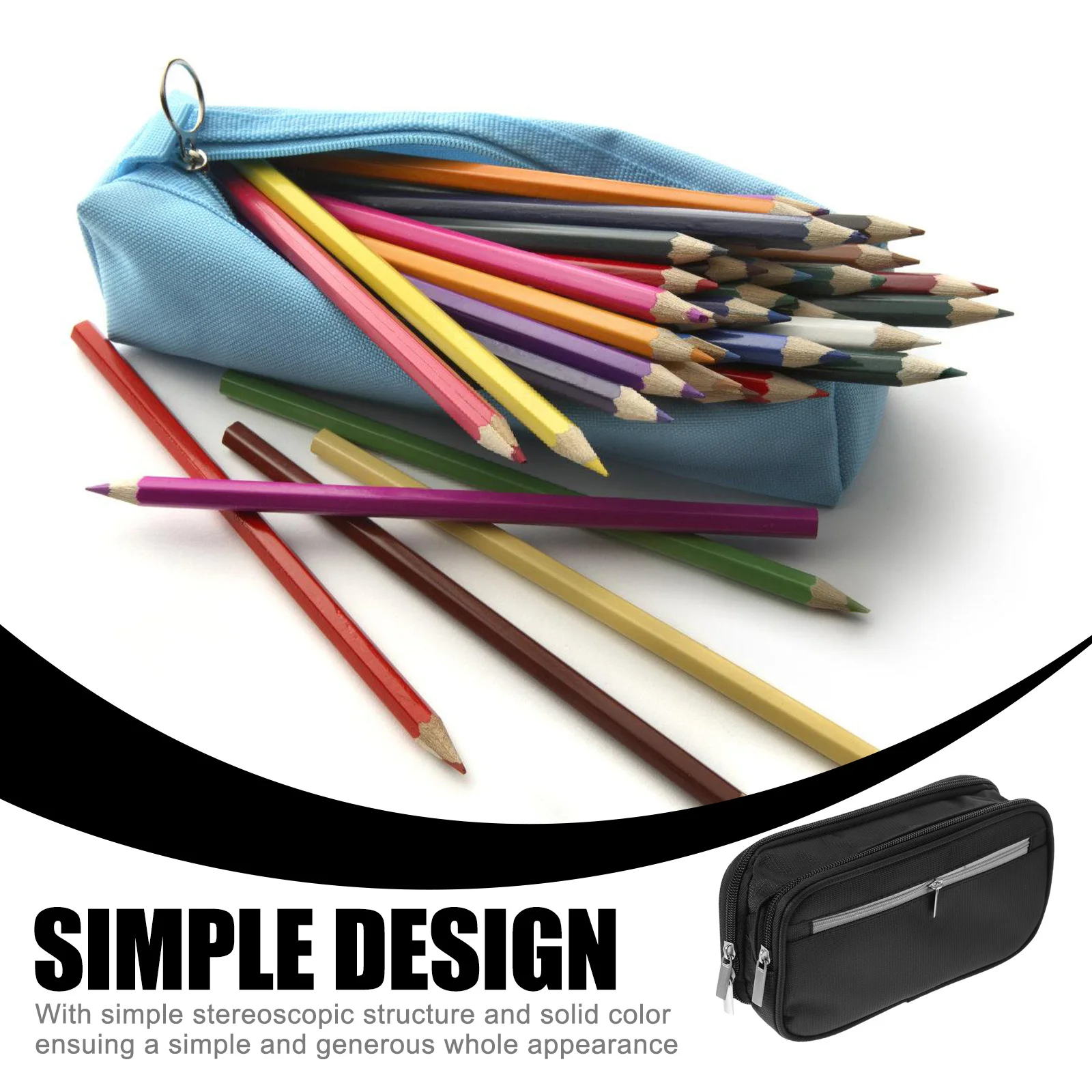 

Large Capacity Pencil Bag Three Layers Portable Pen Pouch Zipper Pen Storage Bag School Stationery Organizer for Students