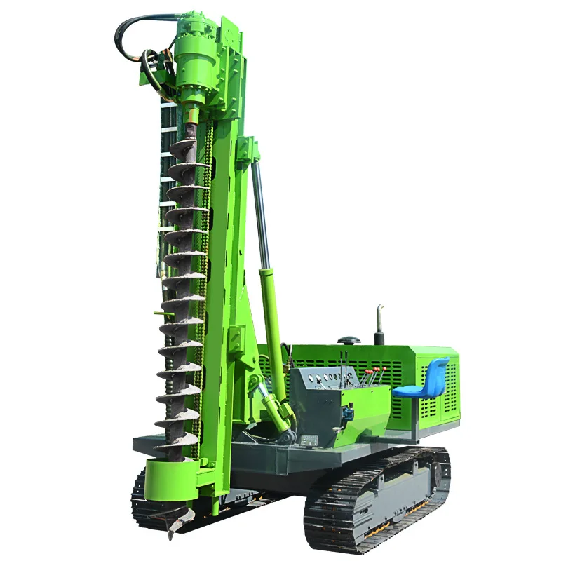 Photovoltaic pile driver, small rotary drilling rig, solar engineering foundation drilling