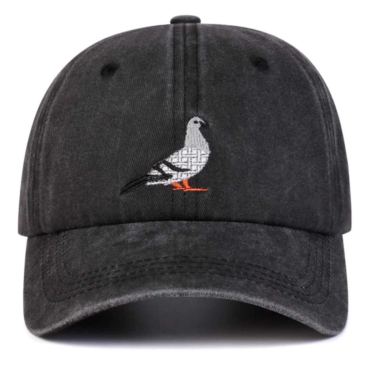 Unisex Baseballkappen aus gewaschenem Denim mit Tauben-Stickerei, für Frühling und Herbst, verstellbare Freizeitmützen für den Außenbereich, Sonnenschutzhüte, Sportkappen – Detail 3