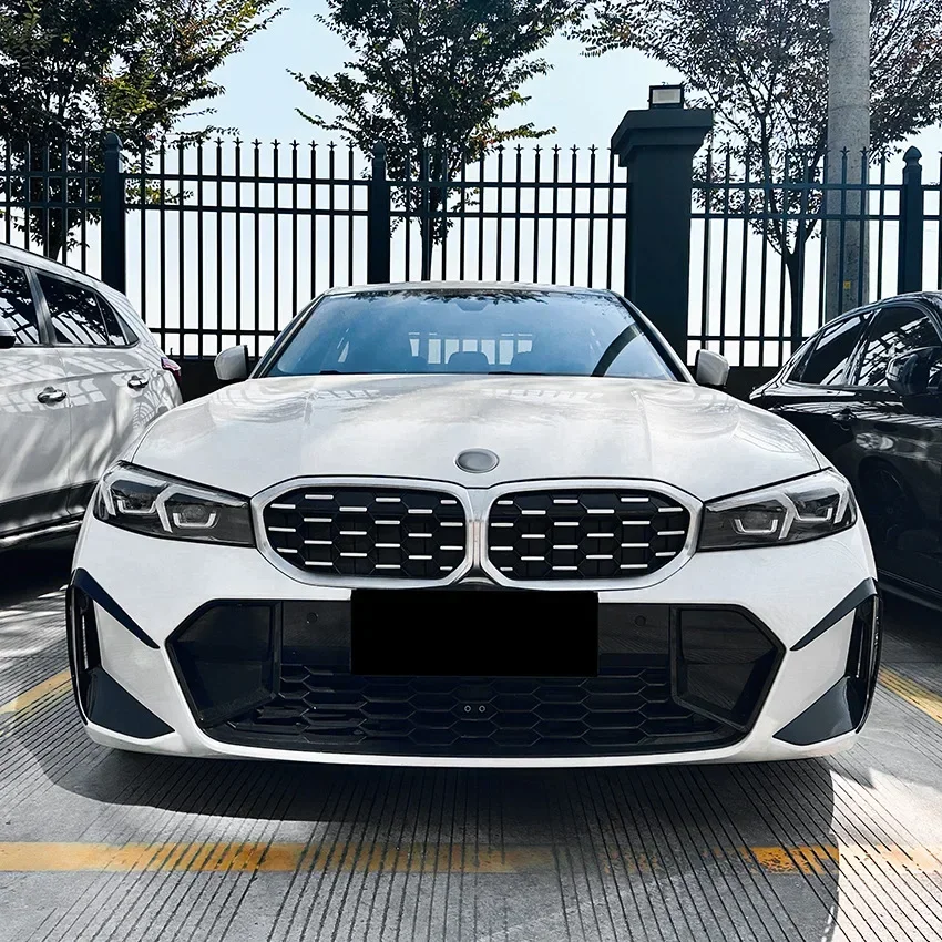 Car Front Bumper Splitter Side Spoiler Air Vent Body Kits Trim ABS Black For BMW 3 Series G20 G21 320 325 330 LCI M Sport 2023+