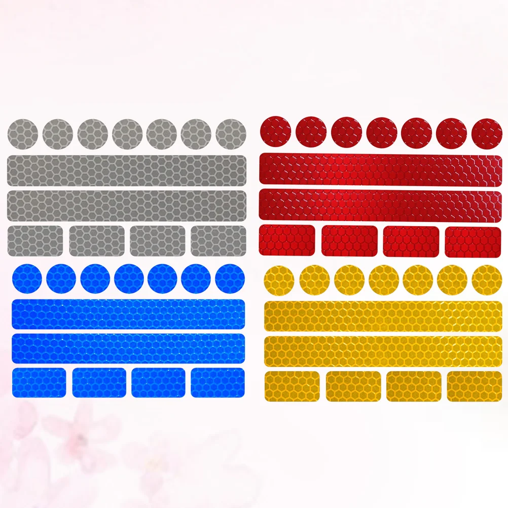 4 قطع من ملصقات تحذير السلامة العاكسة، شريط لاصق قوي للدراجات النارية والدراجات والسيارات والرؤية المرورية والسلامة على الطرق