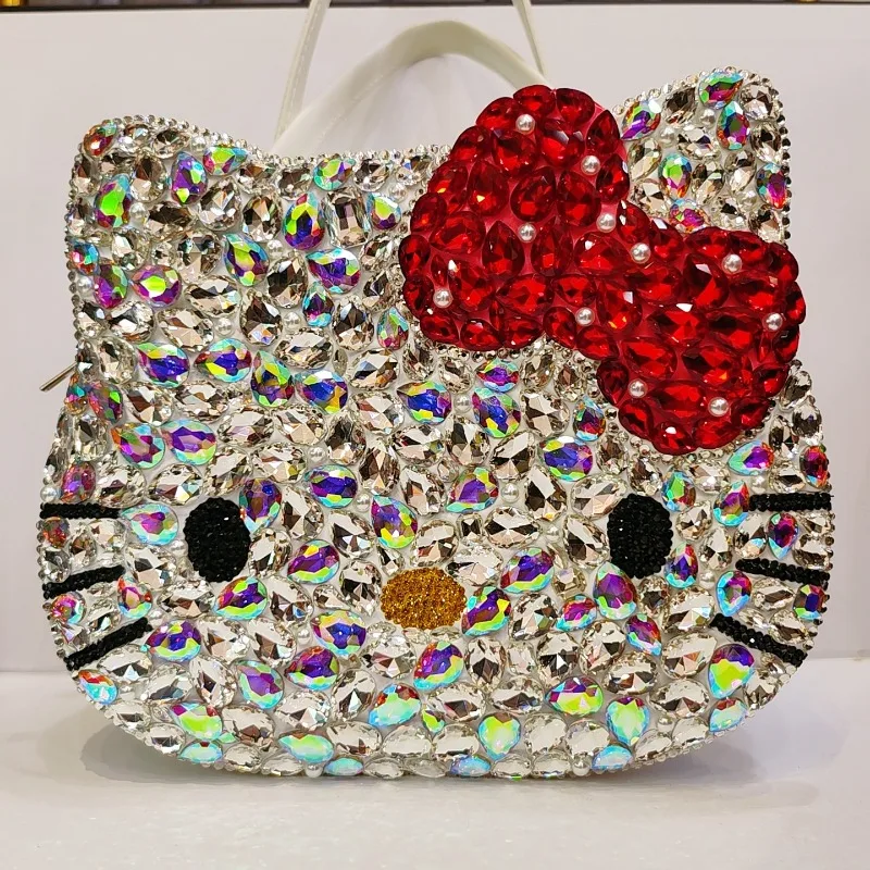 

Hello Kitty Bag Shoulder Bag Cute Cartoon Women Accessories Large Capacity PU Handheld Underarm Decoration Girl Gift Wholesale