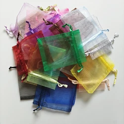 50pcs 7x9cm Colorful Organza Gift Bag Wedding Party Decoration Drawable Bags Gift Pouches Jewelry Packaging Drawstring Pouches