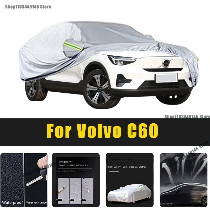 

Full Car Covers Outdoor Sun UV Protection Dust Rain Snow Oxford cover Protective For Volvo C60 Accessories car umbrella