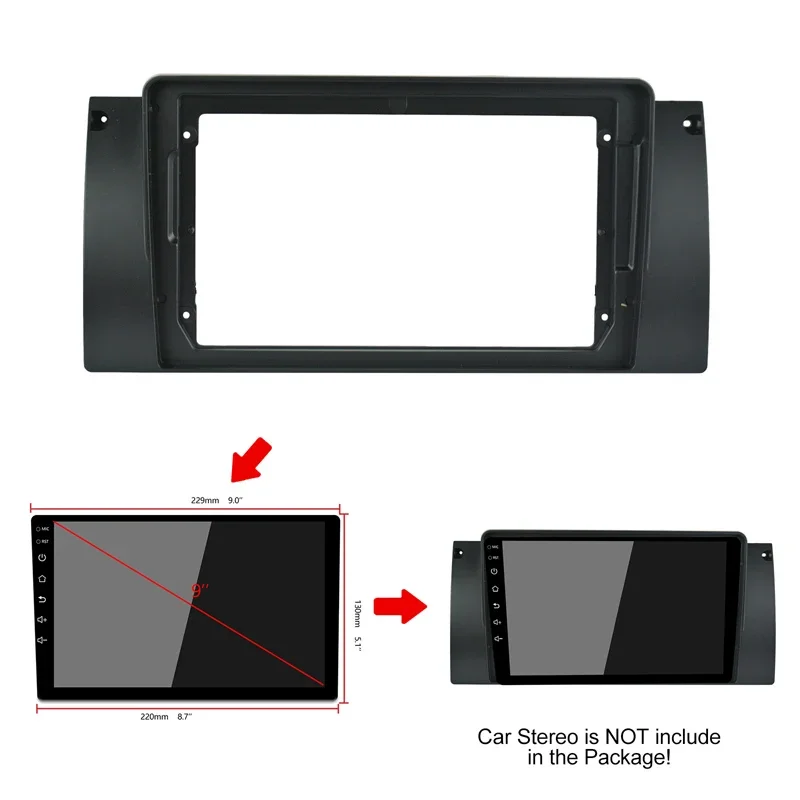 9 INCH Screen Car Radio Fascias for BMW 5series E39 E53 X51995-2006 Stereo DVD Player Install Surround Panel Dash Refit Kit