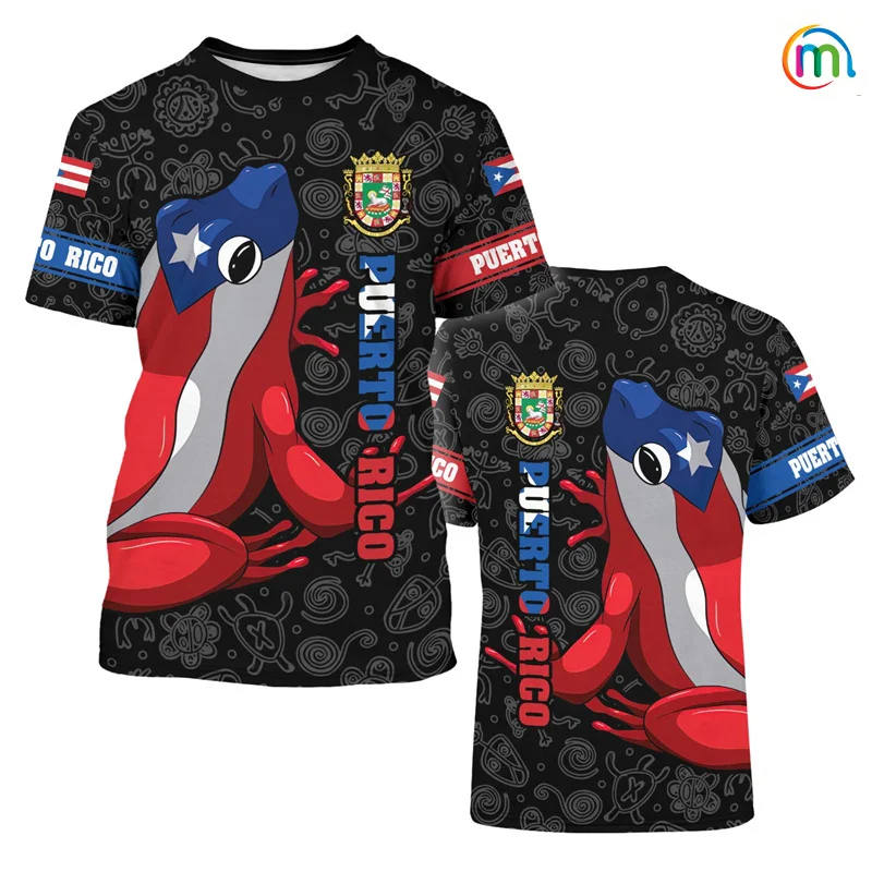 

2025 New Puerto Rico Flag Graphic T Shirts Harajuku Fashion National Emblem T-Shirt Casual Unisex Tshirt Male Streetwear Tee Top