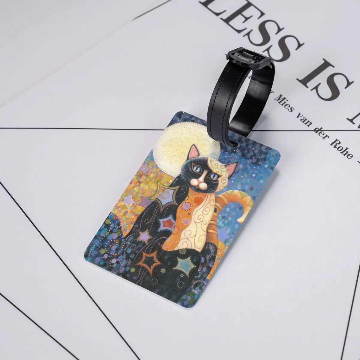 Clássico Pintura a Óleo Gustav Klimt Gato Klimt Bagagem Tags para Malas, Privacidade Animal Abstrato, Nome Cartão de Identificação