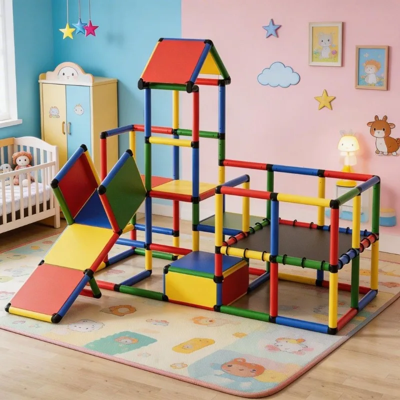 Climbing frame indoor DIY slide changeable, drawing climbing frame