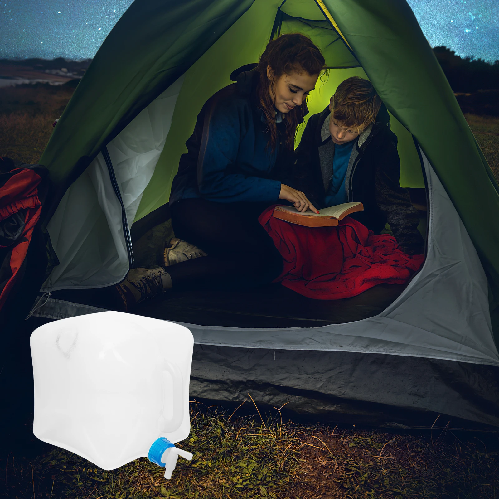 

Portable Water Container H held Storage Bag Foldable Collapsible Jug Large Mouth Camping Travel Durable Reusable