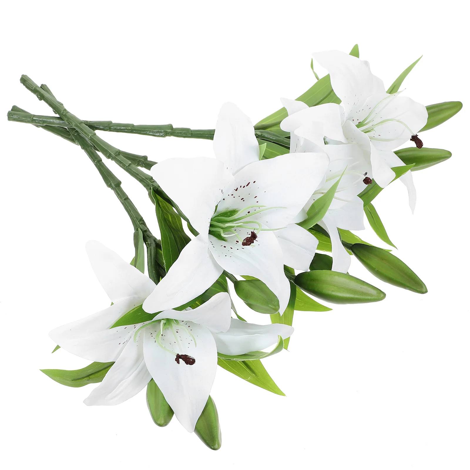 

4pcs Artificial Lily Flowers Realistic Fake Bouquet For Wedding Party Home Office Garden Decor Simulation Flower Arrangement