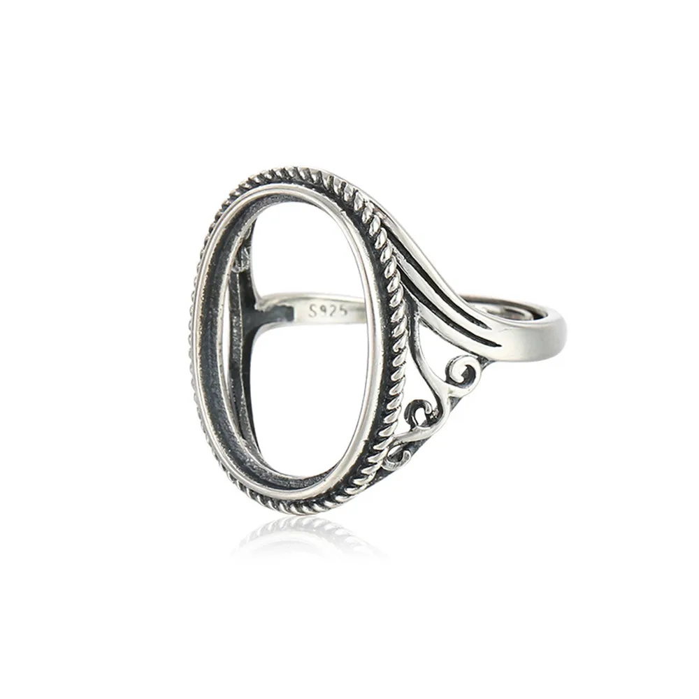 Ring Blank (7x9mm/8x10mm/8x11mm/9x12mm/10x13mm/11x14mm/12x15mm/13x16mm Oval Blank) Adjustable Thai Sterling Silver Ring Base