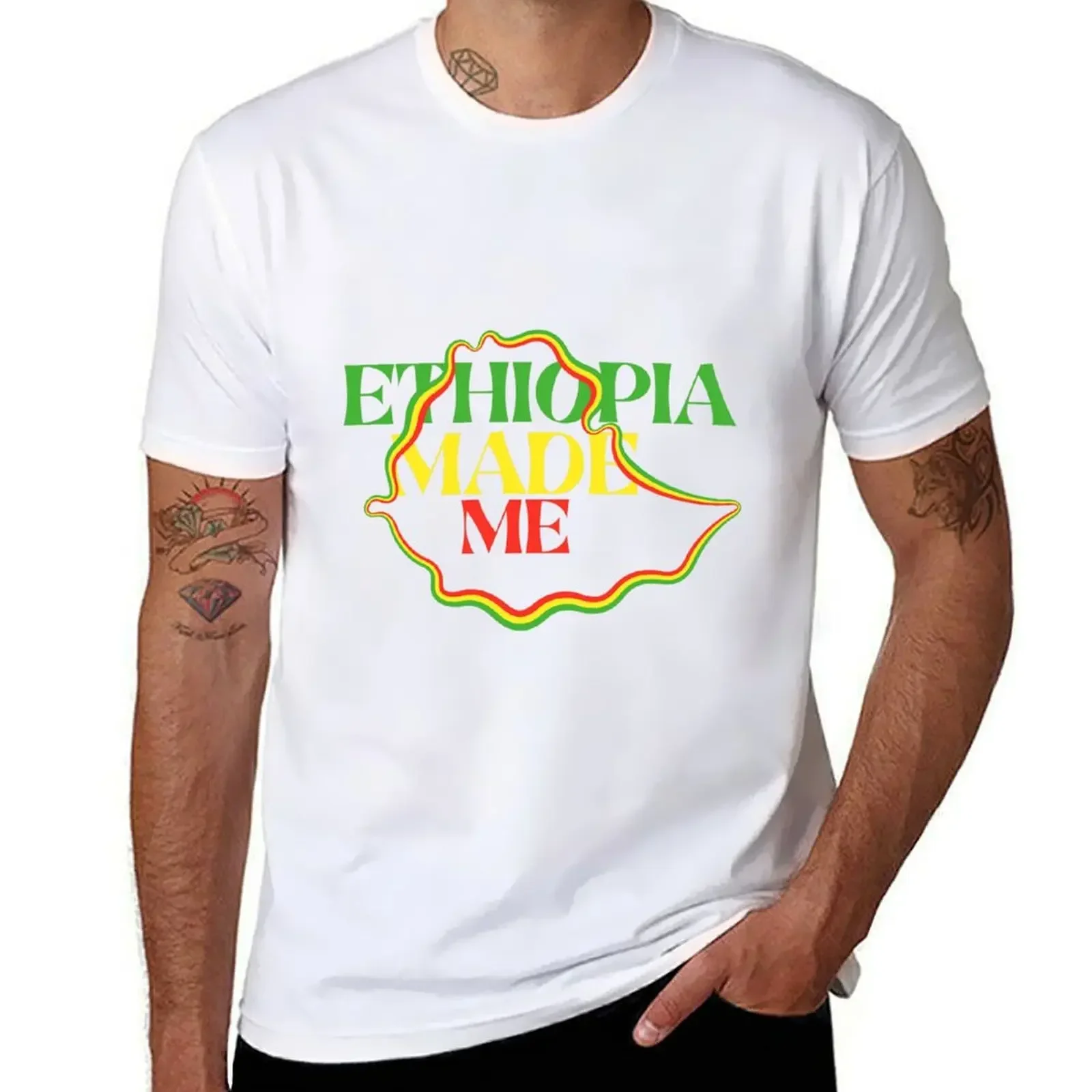 Ethiopia made me T-Shirt heavyweights sublime vintage clothes oversizeds mens cotton t shirts new arrival fashion summer manga