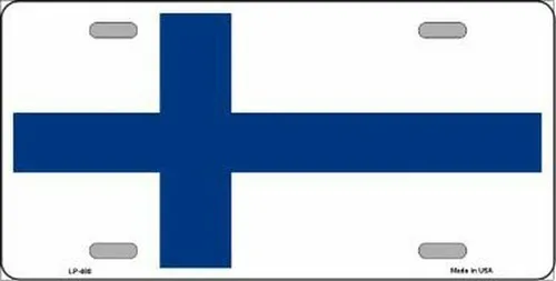 Finland Flag Metal Novelty License Plate Auto Tag Aluminum