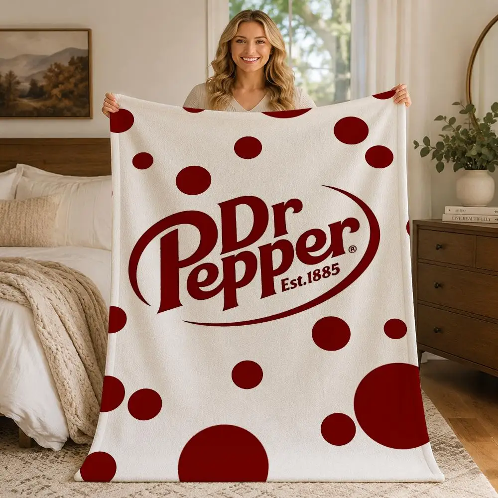 Brand Beverage Keurig Dr Pepper Throw Blankets Soft Warm Flannel Blanket Bedding for Bed Living room Home Sofa