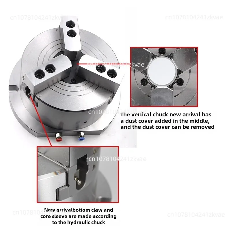 3 Jaw Vertical Hollow Pneumatic Chuck For Machining Center Drilling Milling Machine CNC Air Lathe Chucks Complete Set