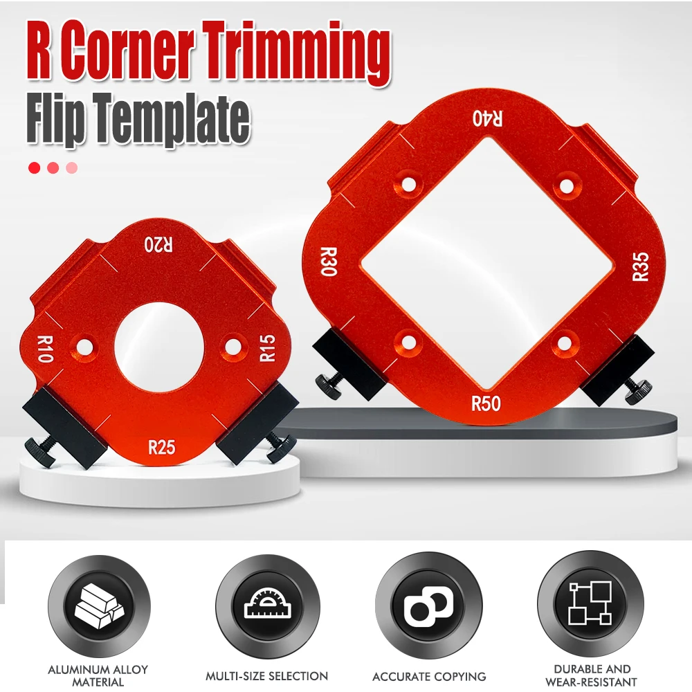 New Woodworking Corner Positioning Mold Edge Trimming Machine Electric Wood Milling Cutter Round R-corner Arc R10-R50 Hand Tools