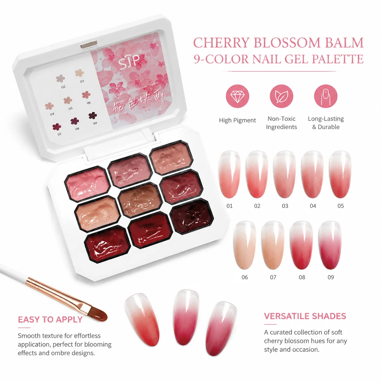 9 Color Painting Gel Nail Polish Nude Pink Painting Gel Smudge High Popular Semi-solid Nail Polish for Nail UV/LED Nail Polish
