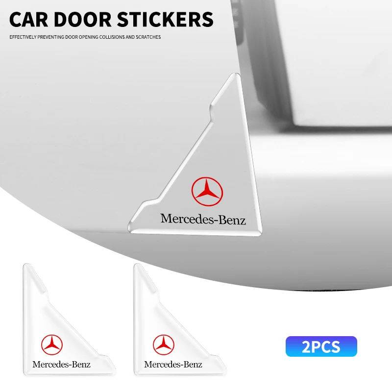 2Pcs Car Door Corner Anti-collision Covers Stickers For Mercedes Benz W211 W203 W204 W210 W124 AMG W202 CLA W212 W220 W205