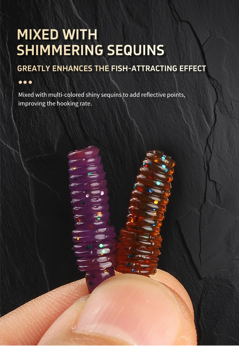 Supercontinent Power Mace 4cm Grub Weichköder Grub-Wurm Künstlicher Köder Wobbler Swimbait für Barsch und Forelle – Detail 6