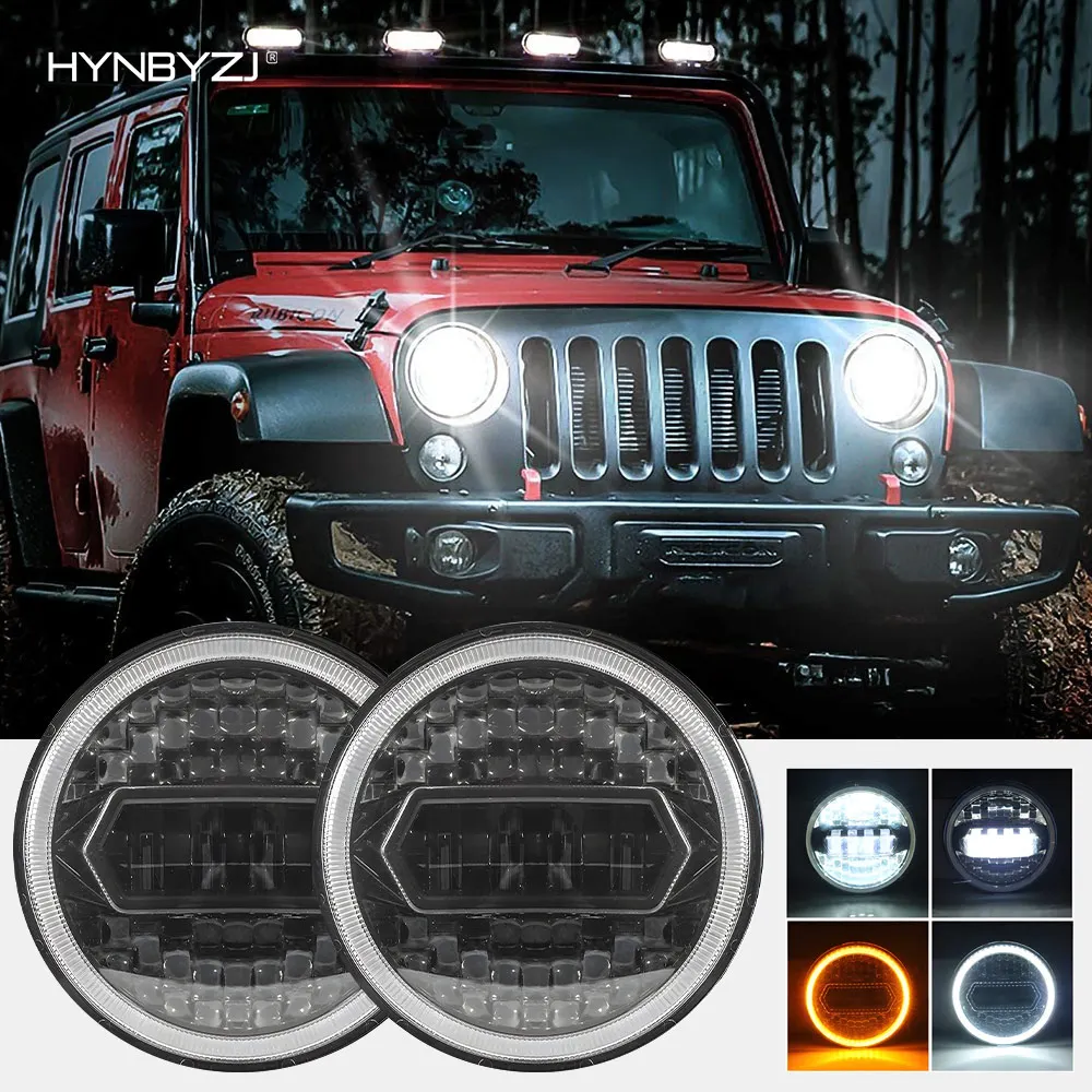 

HYNBYZJ Harley Motorcycle 7Inch LED Headlight Car modification off-road light Compatible Jeep Wrangler JK Daytime running lighte