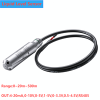 5M 8M 10M Range Liquid Level Sensor DC12-30V Power 4-20mA 0-10V 0-3.3V RS485 Submersible Water Level Sensor Transmitter