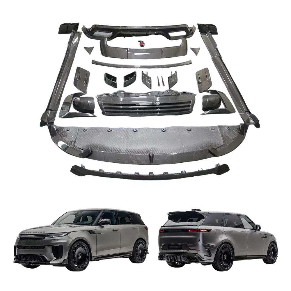 New Front Lip forLand Rover forRange Rover Sport Body Kit Side Skirts MSY Style Upgrade Car Spoiler Dry Carbon Fiber Kit 2024+
