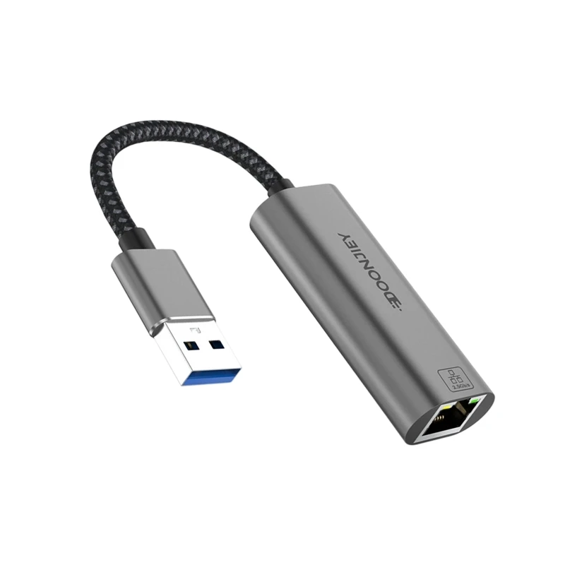  Heavy Duty 2500Mbps RJ45 Adapter Aluminum Build For Faster Internet Speed