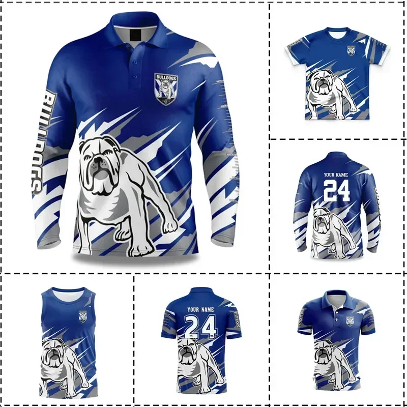 

Customization 2024 Bulldogs Fishing Shirt Rugby Jersey - Men's Size: S-5XL（Print Custom Name Number）