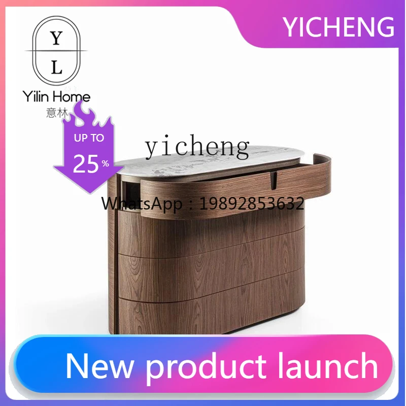 

LYY restaurant black walnut side cabinet combination, light luxury locker chest