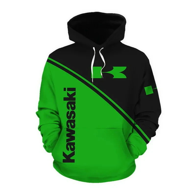 3D erkek uzun kollu Hoodie Kawasaki motosiklet spor bisiklet Hoodie çocuk yetişkin motosiklet tutkunları giyim