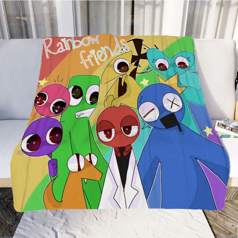 R-Rainbow Friends Plush Blanket Fashion Trend Flannel Blanket Comfortable Lazy Sofa Cover Blanket Super Soft Sheet Mattress