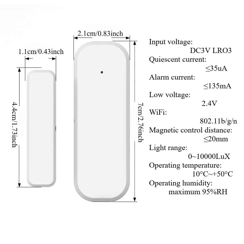 Tuya Wifi Pintu Sensor Magnetik Jendela Pintu Masuk Keamanan Alarm Anti Maling Kehidupan Cerdas Alexa Google Home