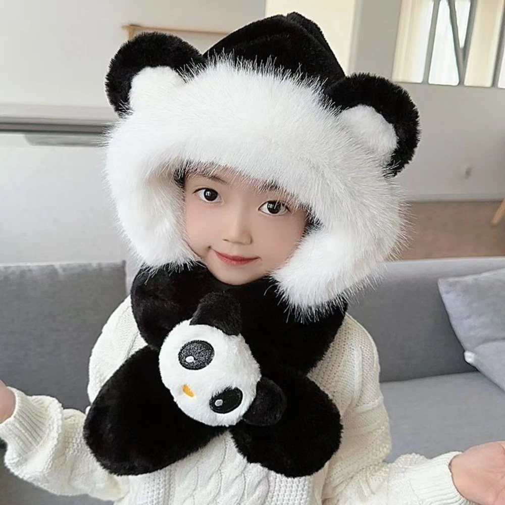 ديزني الأطفال الشتاء قبعة ووشاح مجموعة الوردي الفراولة الدب يندبروف غطاء للأذنين أنيق قبعة تزلج دافئة قطعتين مجموعة MINISO #4