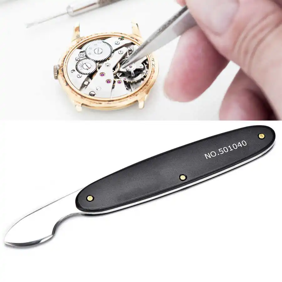 Apribottiglie professionale coperchio posteriore rimozione leva coltello acciaio ad alta velocità cambio batteria strumenti di riparazione per orologiaio
