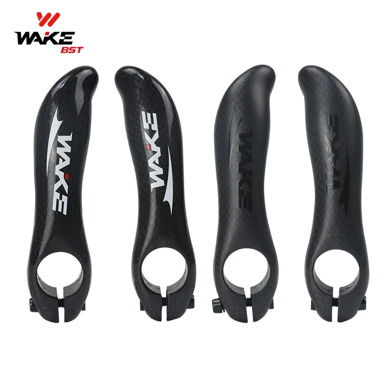 Wake MTB Mountain Bike Carbon Fibre Small Auxiliary Handlebar Vice Bar Ends Horn for Road Bicycle Accessories BMX Cycling