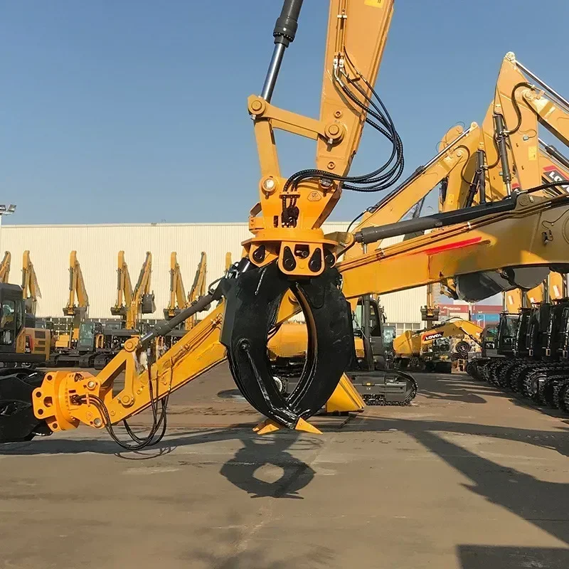 digger hydraulic rotating log sorting grapple for excavator