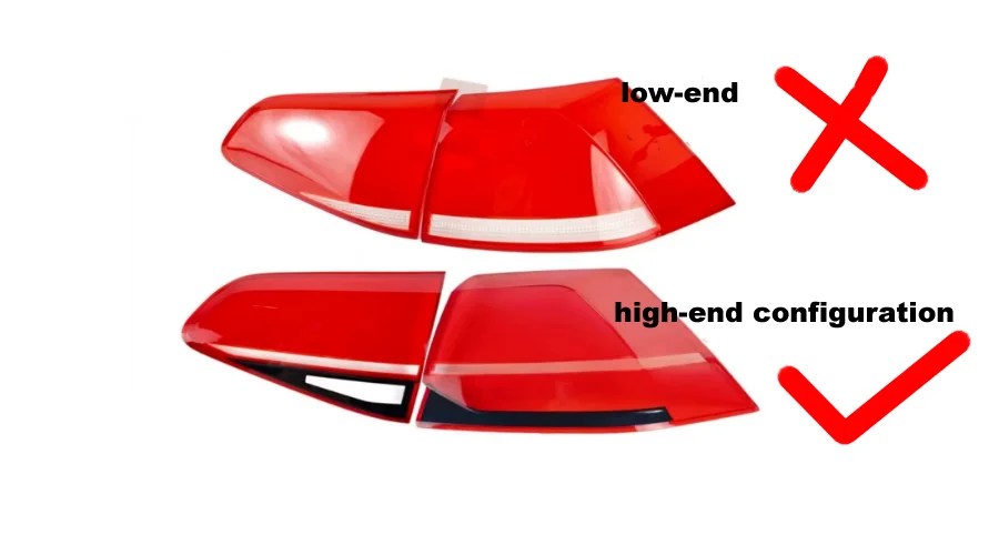 For VW Golf 7.5 2018 2019 2020 High-end Configuration Rear Taillight Shell Tail Lamp Cover Light Mask Replace Original Lampshade
