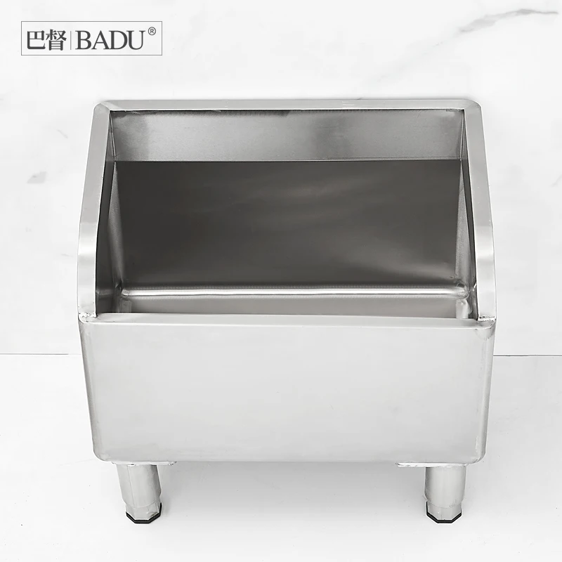 Stainless steel mop sink, sink, commercial school cafeteria, unit bathroom, floor standing washing cloth sink