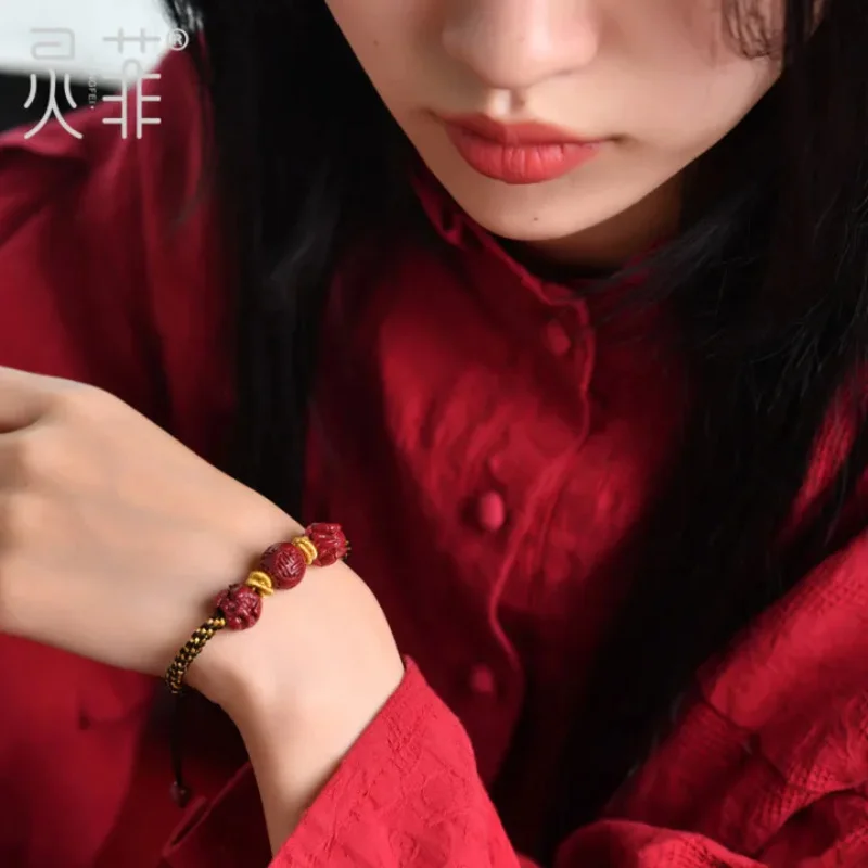 2024 Year Three-in-one Zodiac Guardian Amulet Red Rope Bracelet Spring Festiva Taisui  Wear Mascot Hand Rope