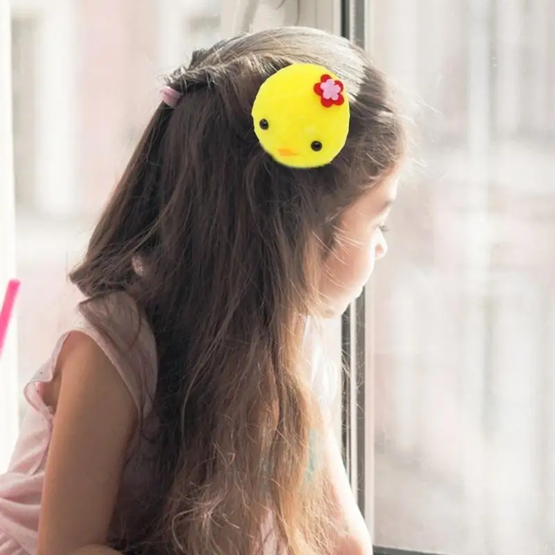 

39BC Cartoon Hair Clip Lovely Yellow Chick Hair Clip Birthday Party Headwear Festival Duckbill Clip Kids Hair Styling Tool