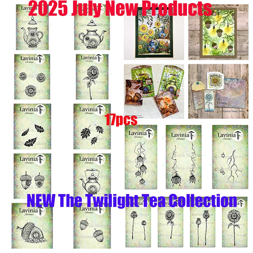 

2025 July New Transparent Stamp for DIY Handmade Holiday Gift Greeting Card Diary the Twilight Tea Collection Sunflower Teapot