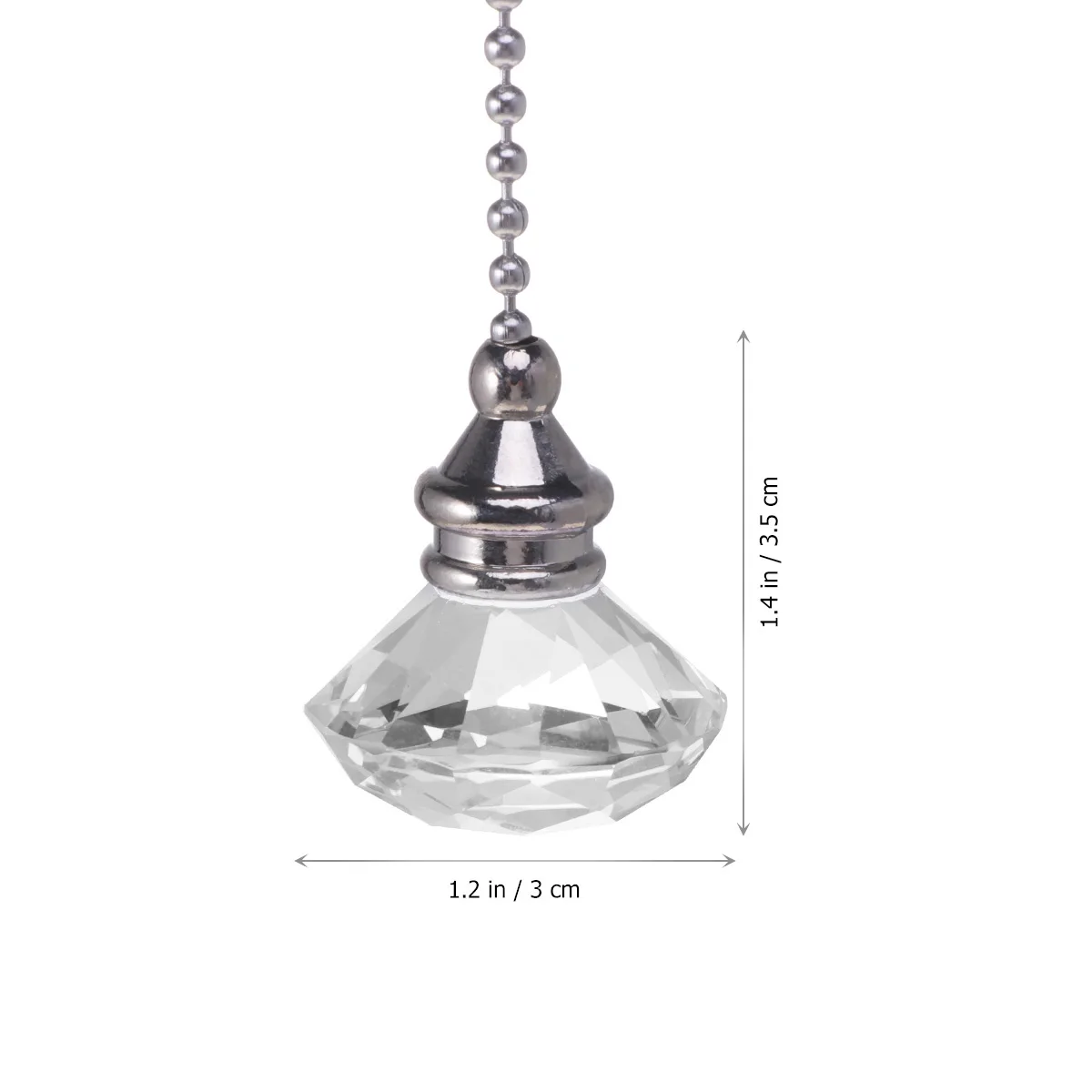 

2pcs Crystal Diamond Hanging Pendant Transparent Fan Switch Decor For Home Hotel Dorm Christmas Ornament Xmas Pendant Wind Chime