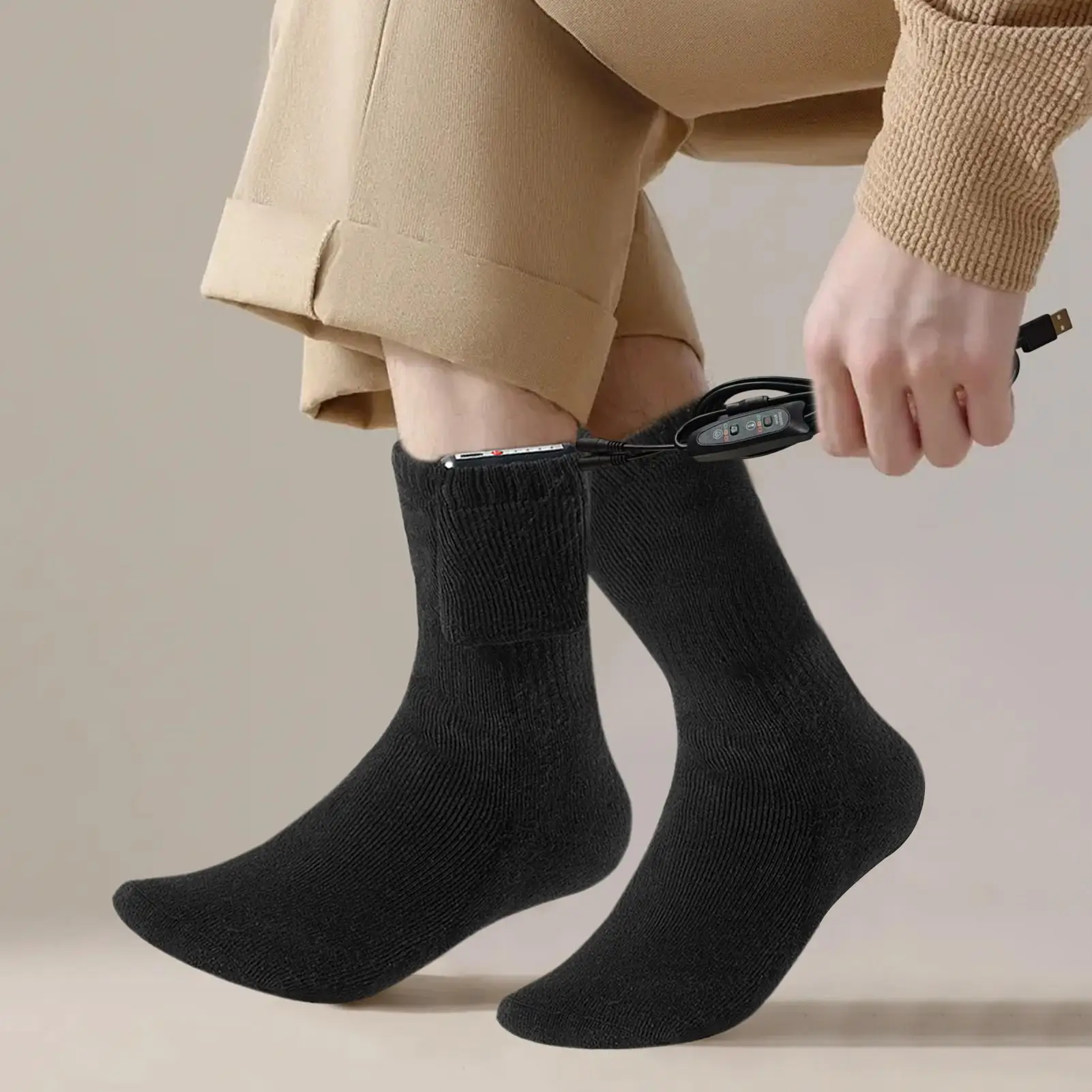 

Носки с подогревом, перезаряжаемые через USB, удобные теплые электрические носки для лыж, зимние виды спорта, активного отдыха, дома, путешествий, семьи